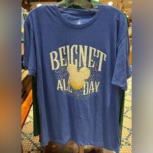Disney Parks Port Orleans Mickey Beignet “Beignet All Day” T-Shirt NEW